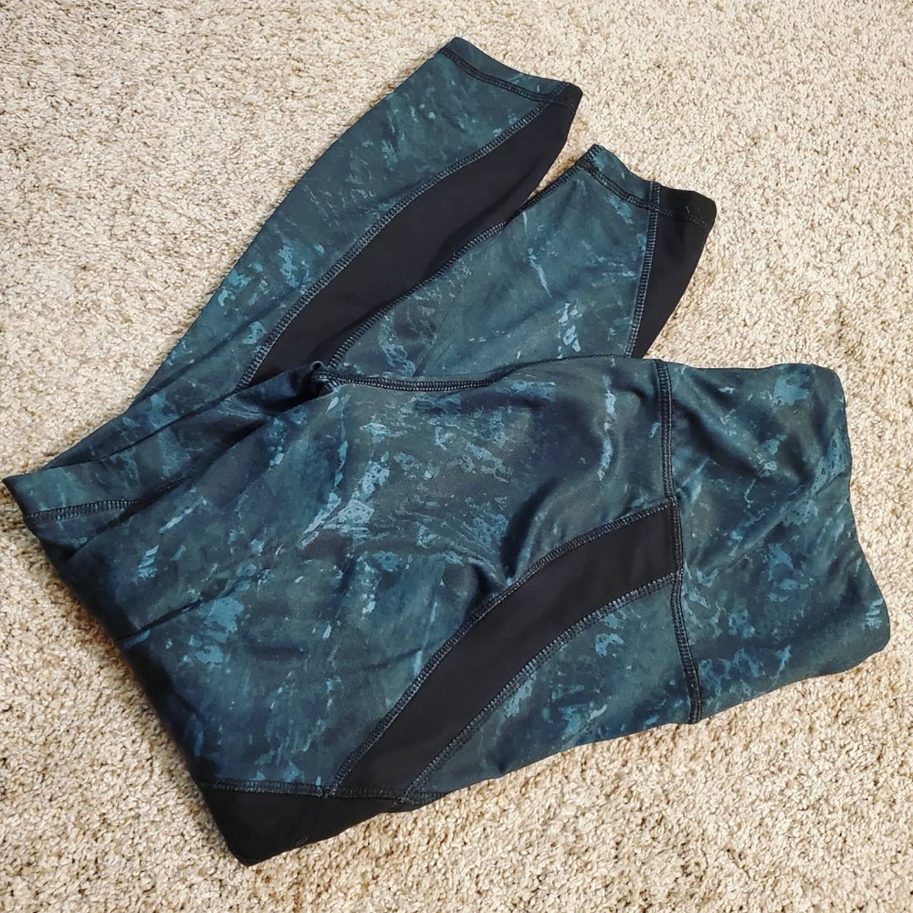 Green/Blue Active 7/8 Leggings